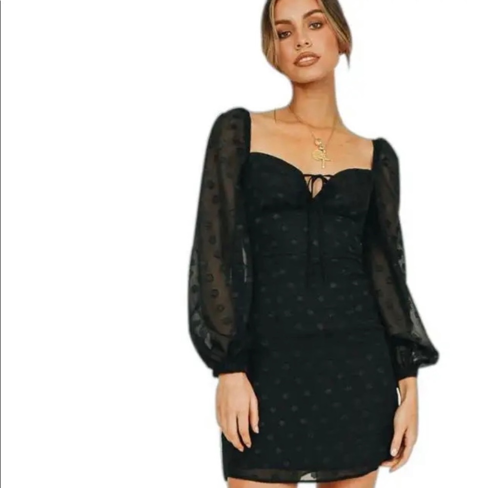 Poka dotted black dress